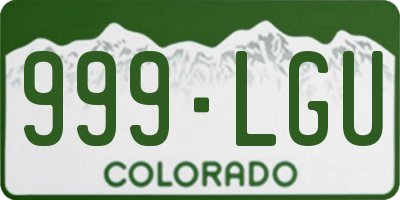 CO license plate 999LGU