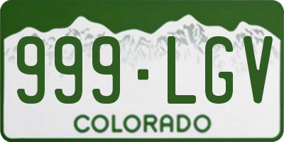 CO license plate 999LGV