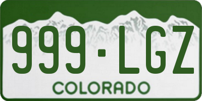 CO license plate 999LGZ