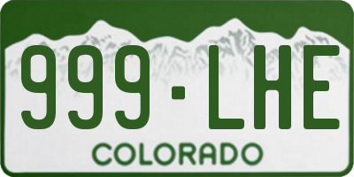 CO license plate 999LHE