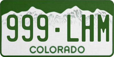 CO license plate 999LHM