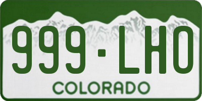 CO license plate 999LHO