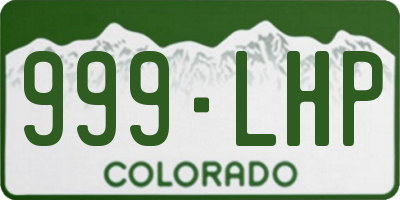 CO license plate 999LHP