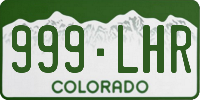 CO license plate 999LHR