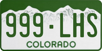 CO license plate 999LHS