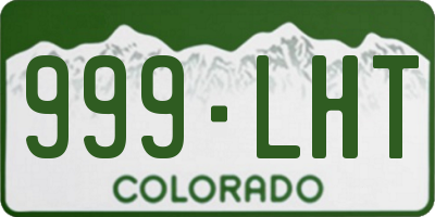 CO license plate 999LHT