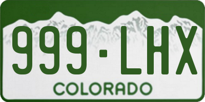 CO license plate 999LHX