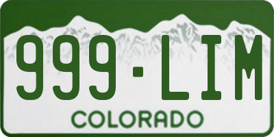 CO license plate 999LIM