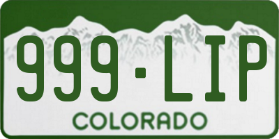 CO license plate 999LIP