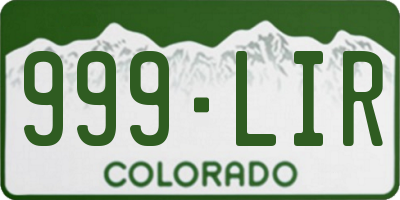 CO license plate 999LIR
