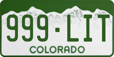 CO license plate 999LIT