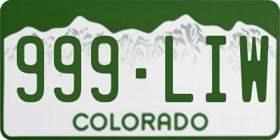 CO license plate 999LIW