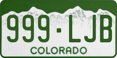 CO license plate 999LJB