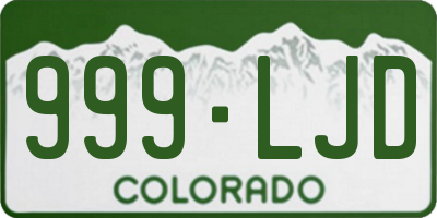 CO license plate 999LJD