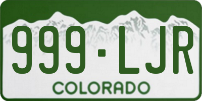 CO license plate 999LJR