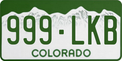 CO license plate 999LKB