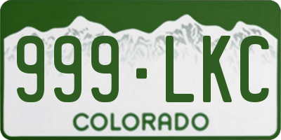 CO license plate 999LKC