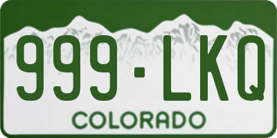 CO license plate 999LKQ