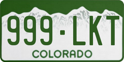 CO license plate 999LKT