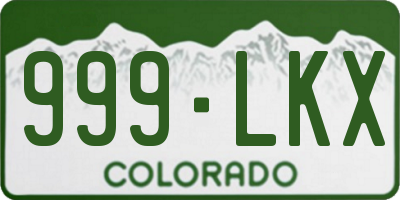 CO license plate 999LKX