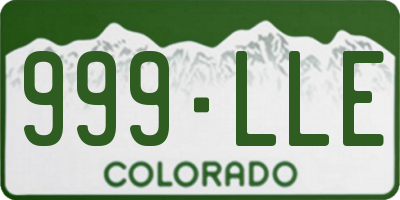 CO license plate 999LLE