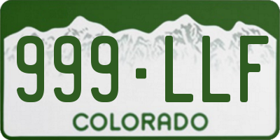 CO license plate 999LLF