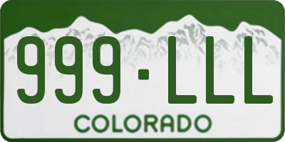 CO license plate 999LLL