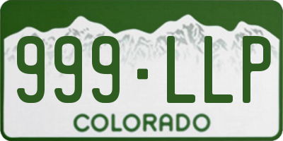 CO license plate 999LLP