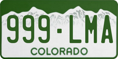 CO license plate 999LMA