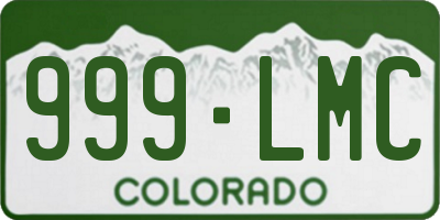 CO license plate 999LMC