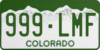 CO license plate 999LMF