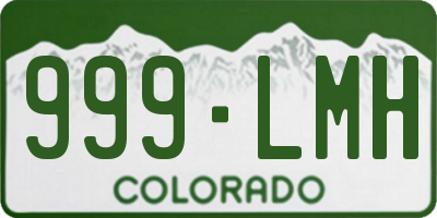 CO license plate 999LMH