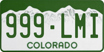 CO license plate 999LMI
