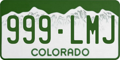 CO license plate 999LMJ