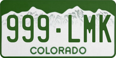 CO license plate 999LMK