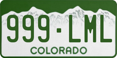 CO license plate 999LML