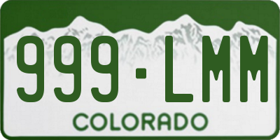 CO license plate 999LMM