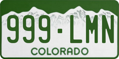 CO license plate 999LMN