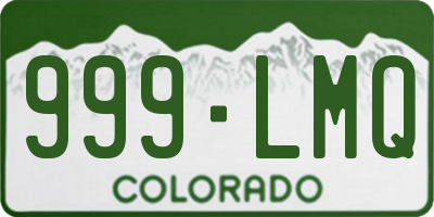 CO license plate 999LMQ