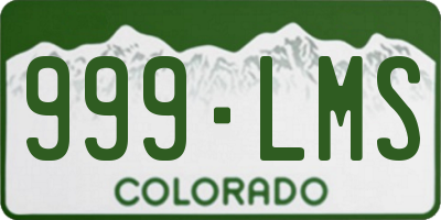CO license plate 999LMS