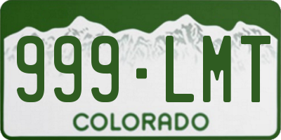 CO license plate 999LMT