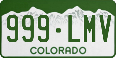 CO license plate 999LMV