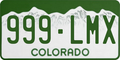 CO license plate 999LMX