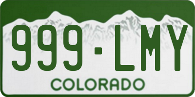CO license plate 999LMY
