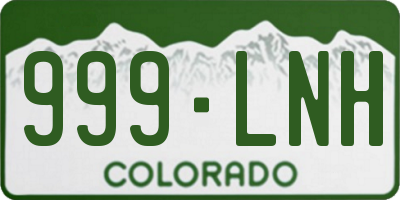 CO license plate 999LNH