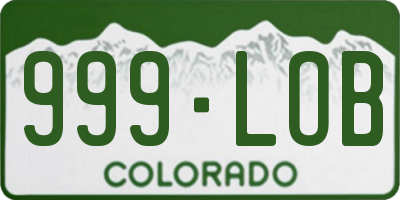 CO license plate 999LOB