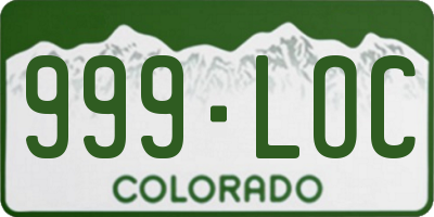 CO license plate 999LOC