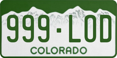 CO license plate 999LOD