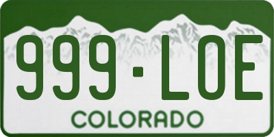 CO license plate 999LOE