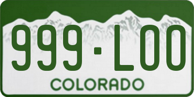 CO license plate 999LOO